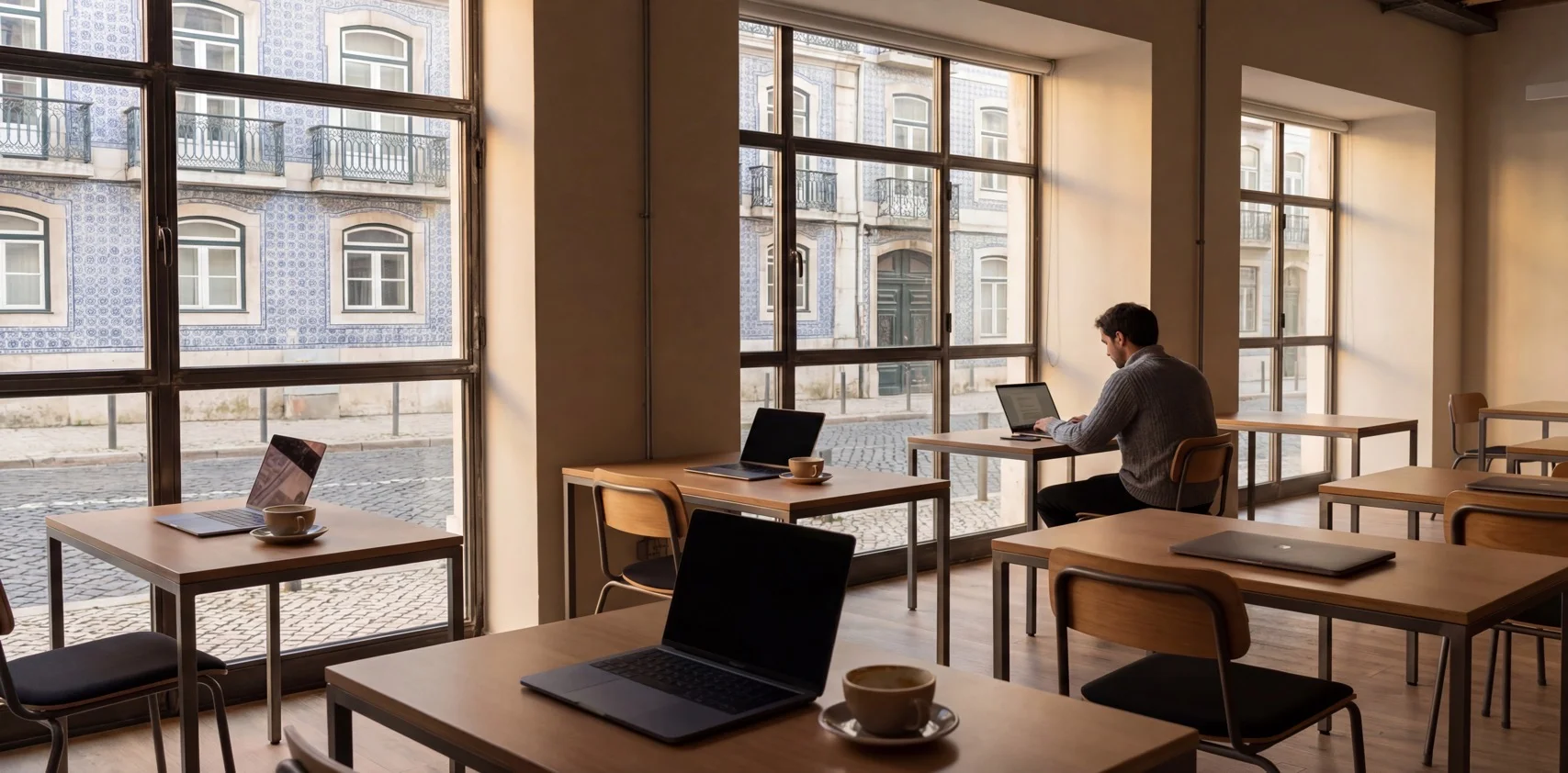 葡萄牙里斯本空蕩的coworking空間